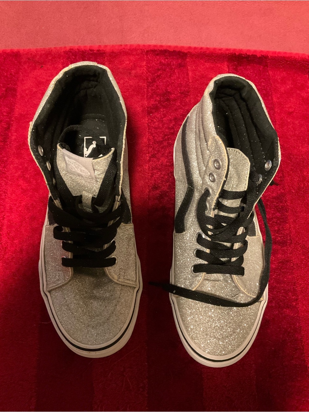 Vans Silver Glitter High-Top Sneakers for Men